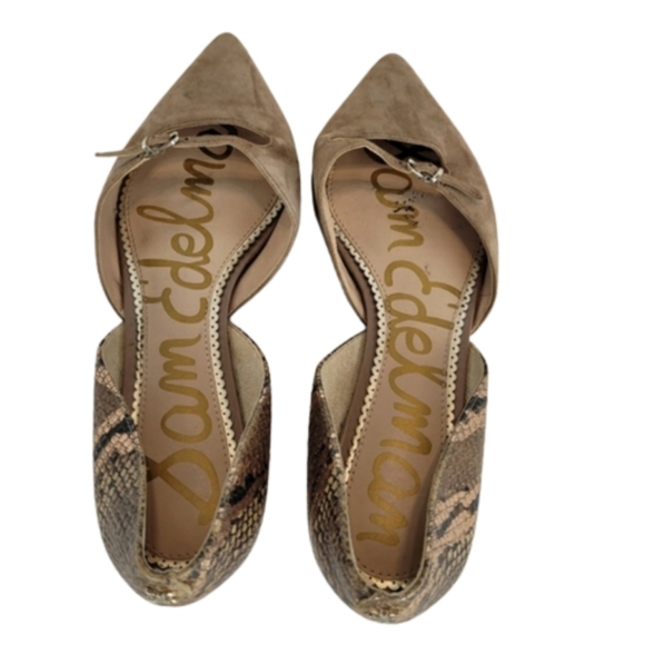 Sam Edelman Shoes - Sam Edelman Rina leather pointed toe flat with snake print